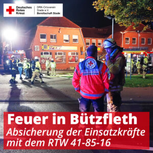 Absicherung bei Feuerwehreinsatz in Bützfleth