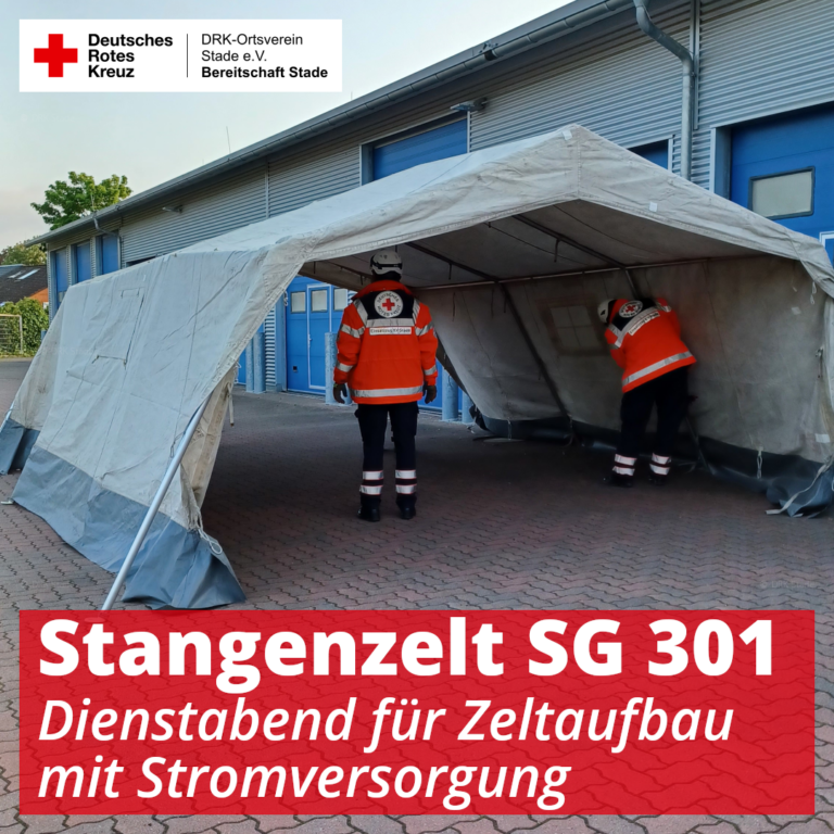 Zeltaufbau und Stromversorgung